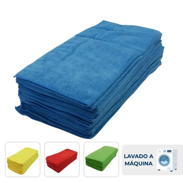 Paños de Microfibra 40x40cm Paquete de 25 Unidades - 4 Colores