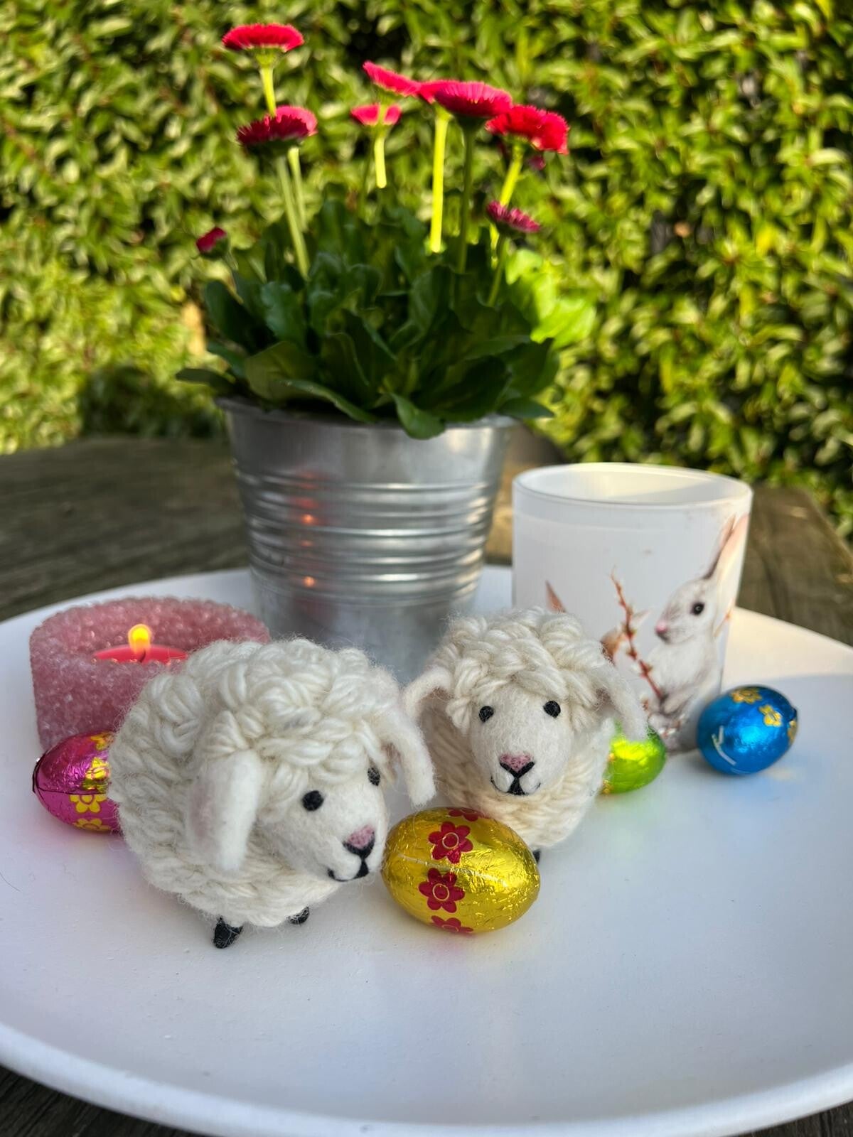 Vilten schaapje staand - wit