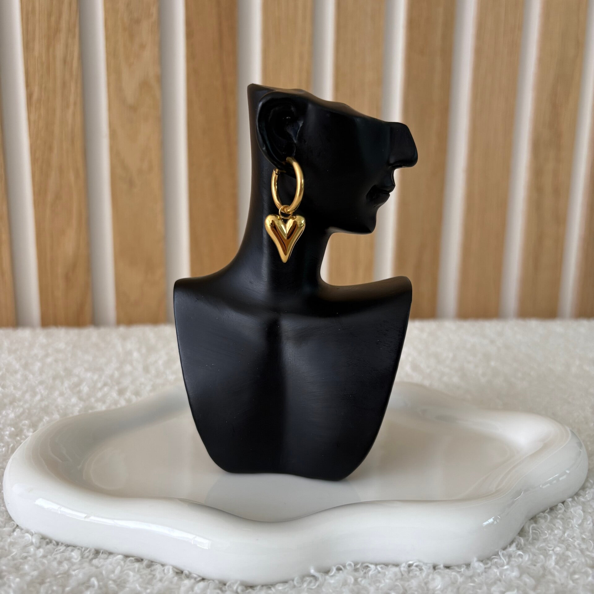 Créoles minimaliste à pendentif coeur