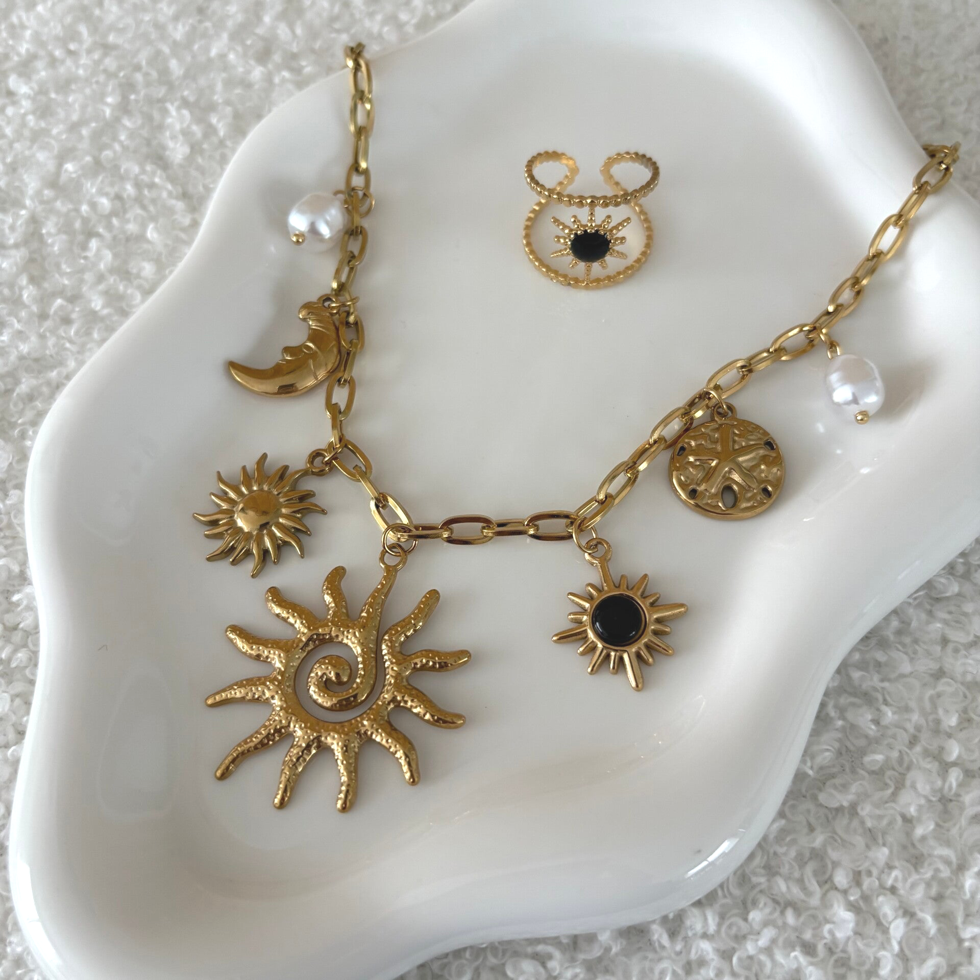 Parure soleil avec sa bague ajustable
