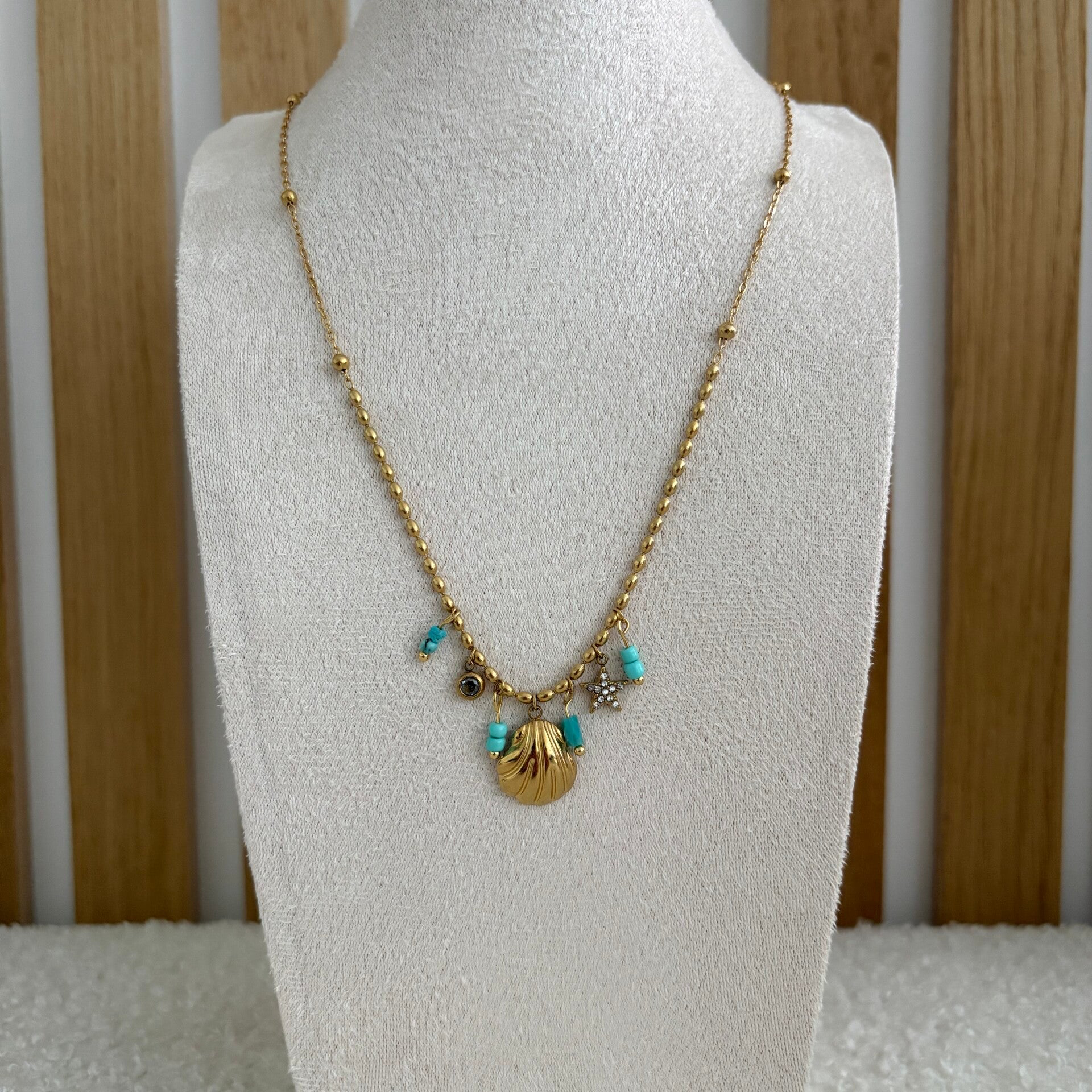 Collier Mer dorée - en acier inoxydable
