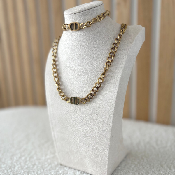 Parure chaîne épaisse dorée