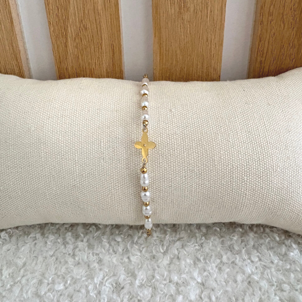 Chaîne de cheville à perles blanches