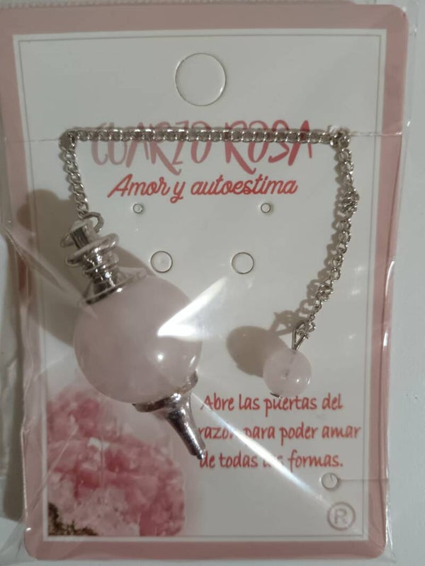 Péndulo de cuarzo rosa