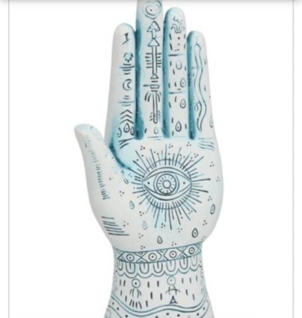 Mano na rayan azul y blanca