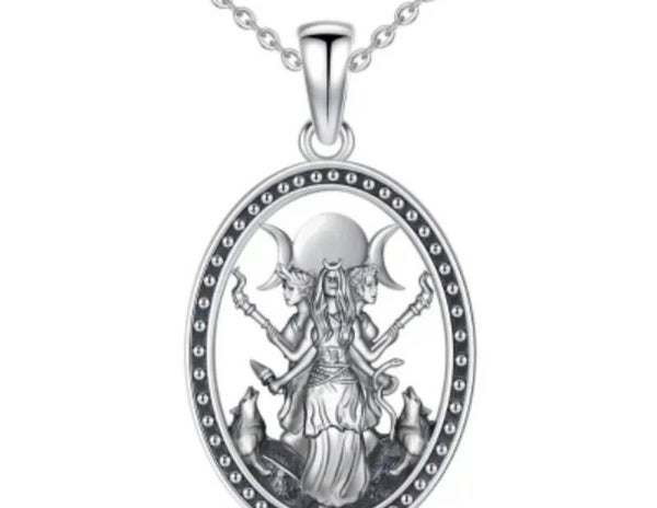 Colgante plata triple luna hecate