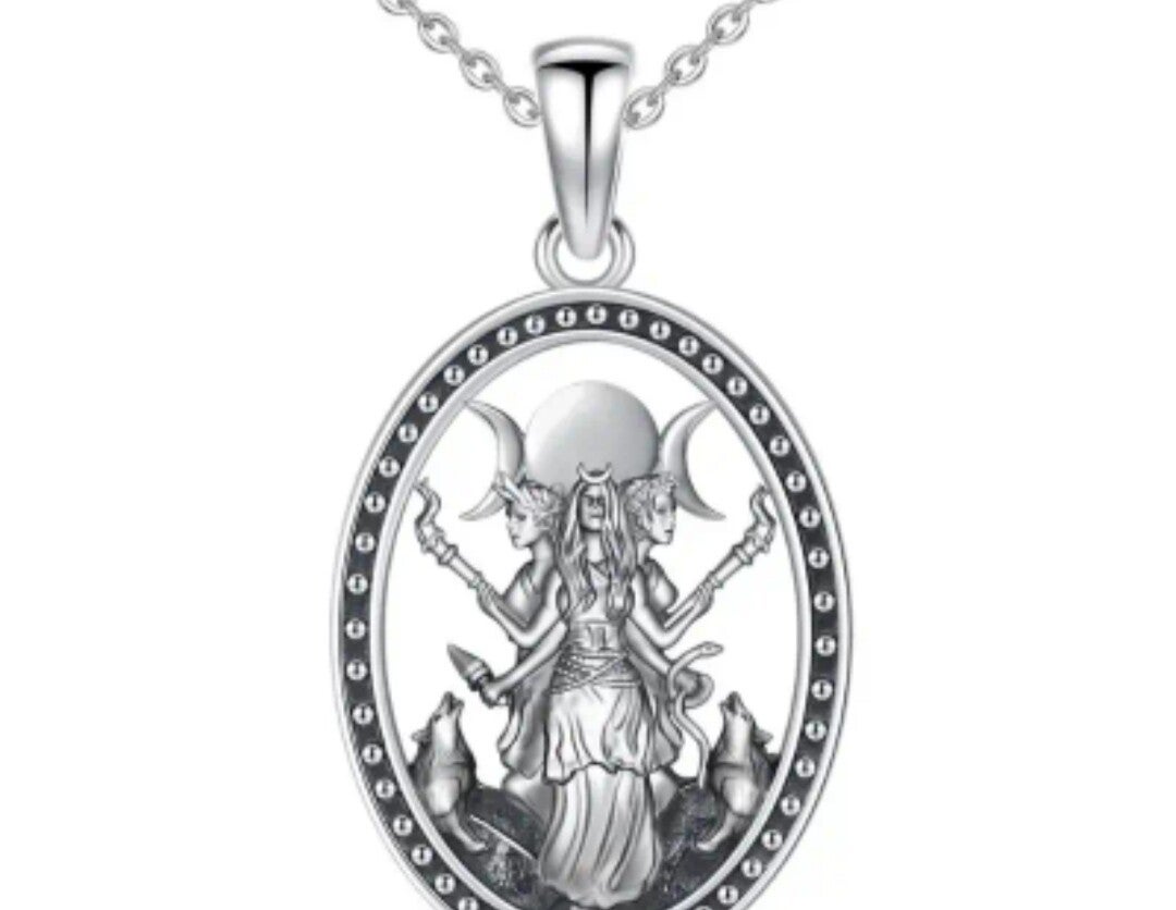 Colgante plata triple luna hecate