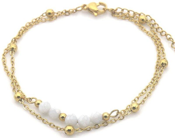 Armband goud/wit