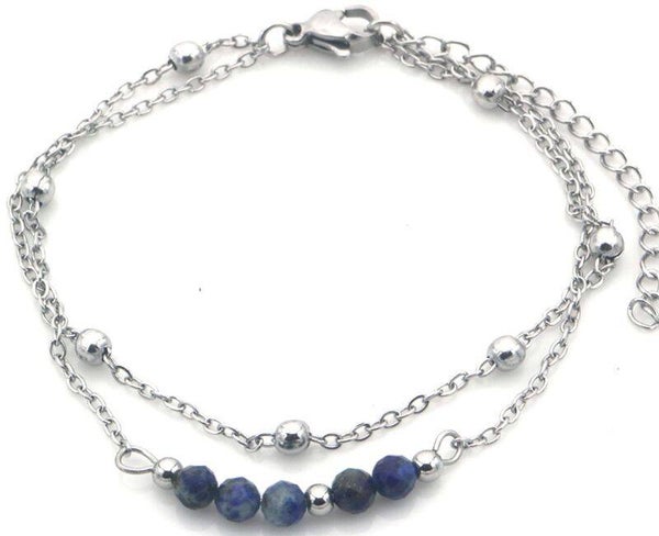 Armband zilver/blauw