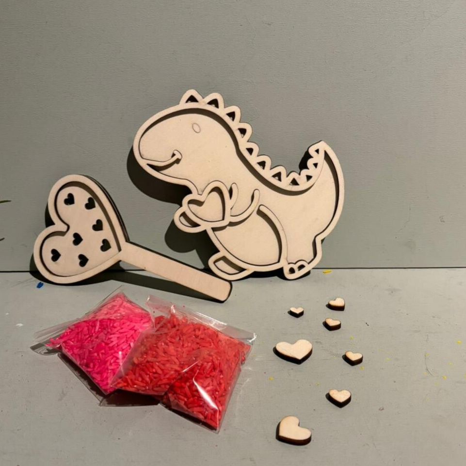 Valentijn set dinosaurus