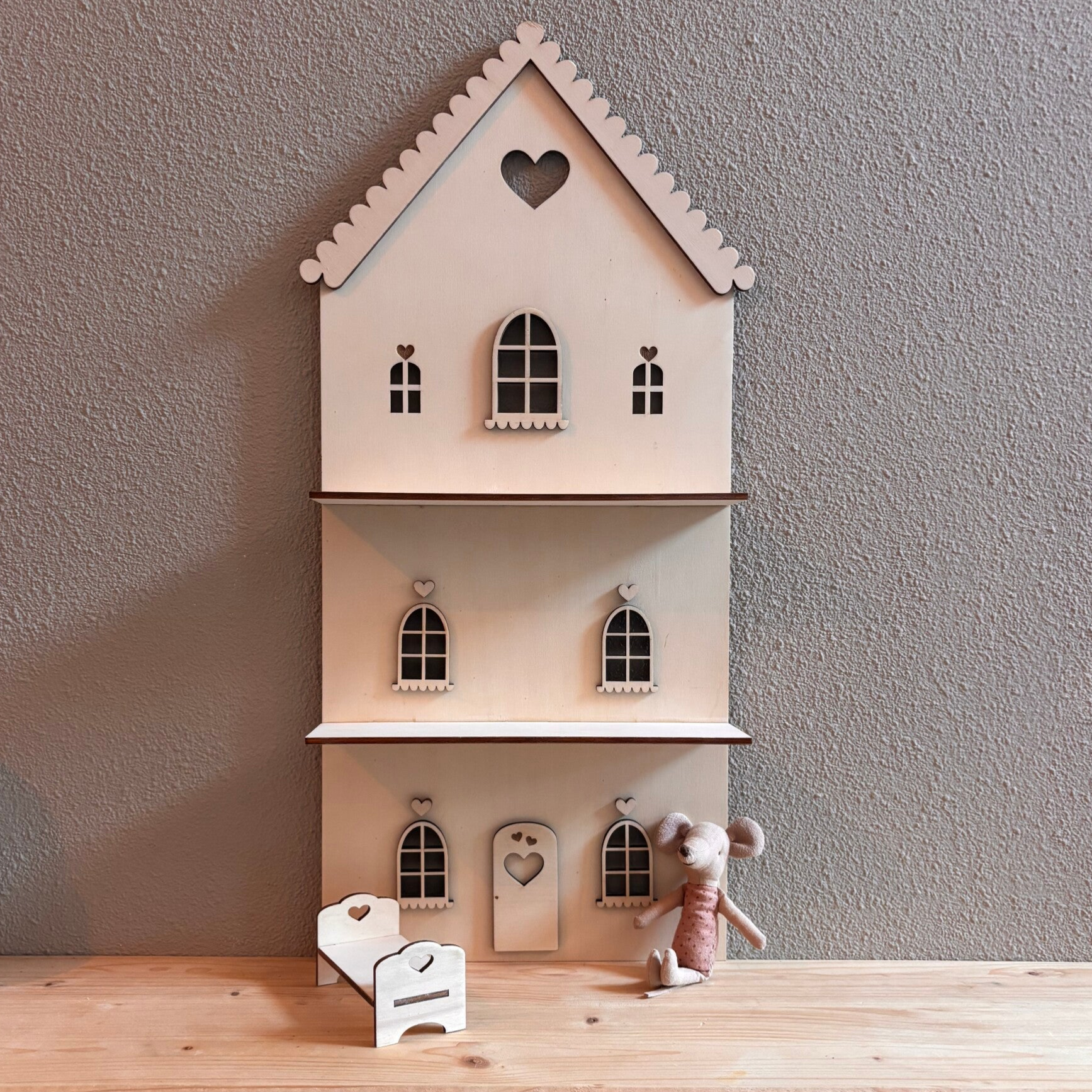 Poppenbed 1 persoons hart