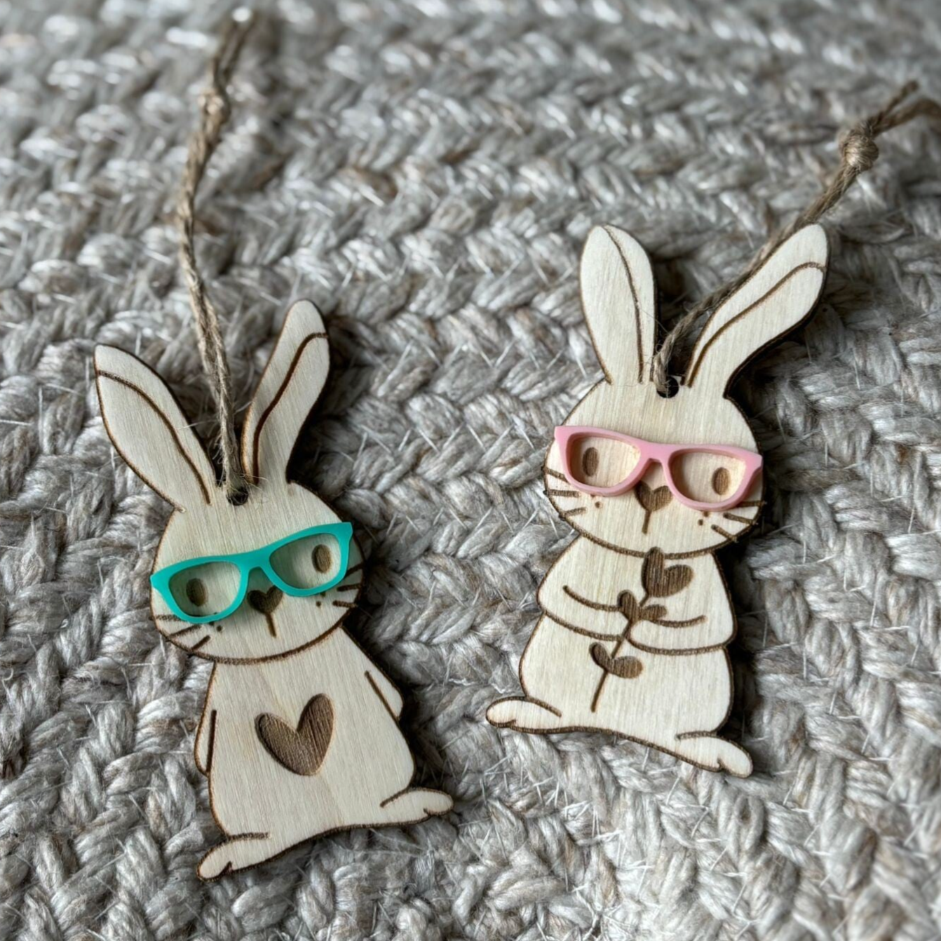 Paashanger konijntje met bril set 2