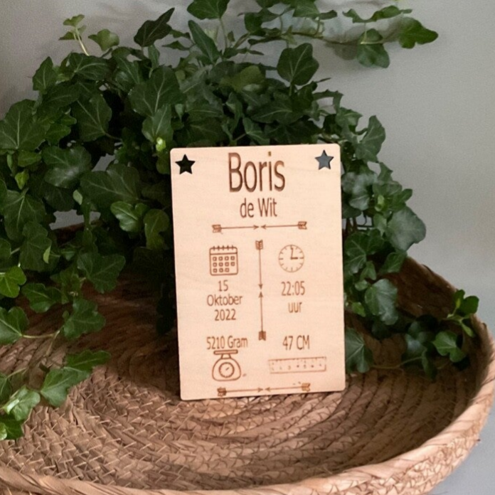 Geboorte bord rechthoek