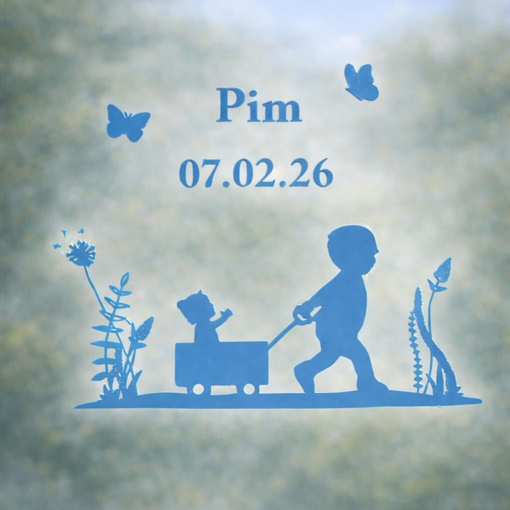 Raamsticker geboortekaartje