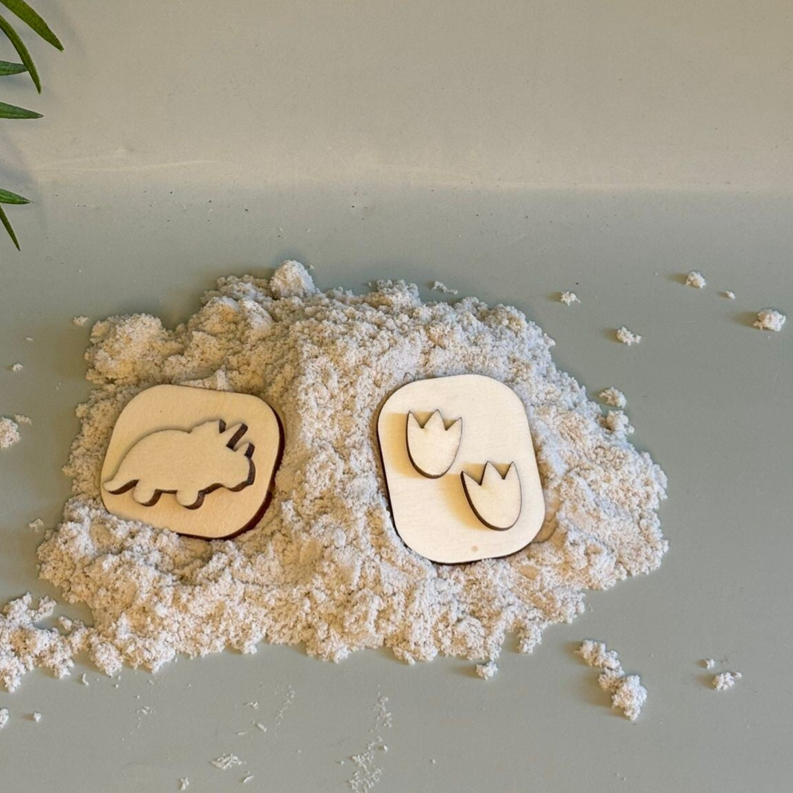 Stempel dino&pootafdruk rond