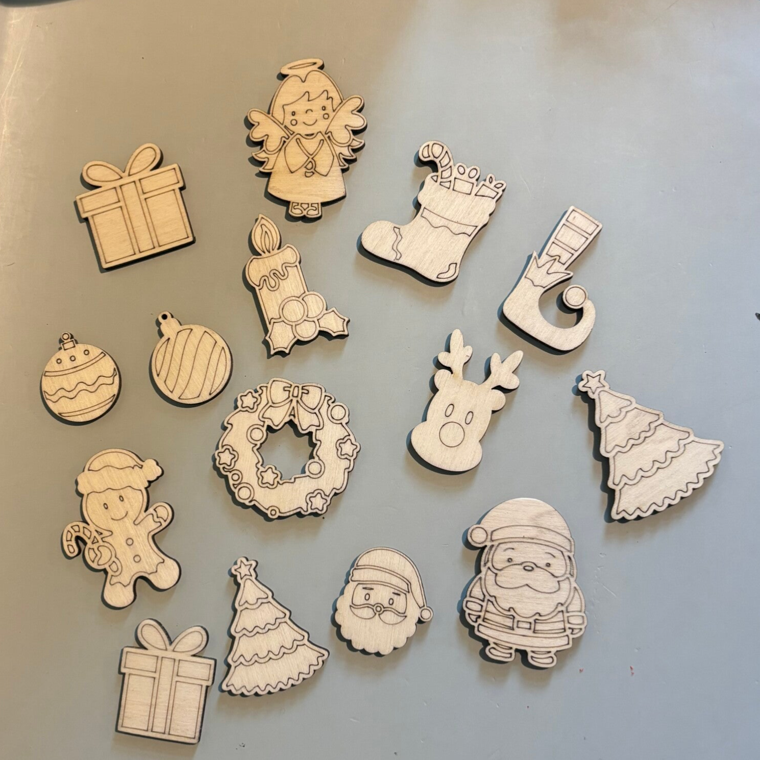 Houten figuren thema kerst