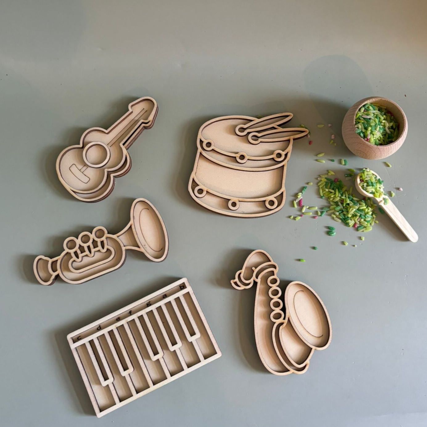 Speelframe set muziekinstrumenten