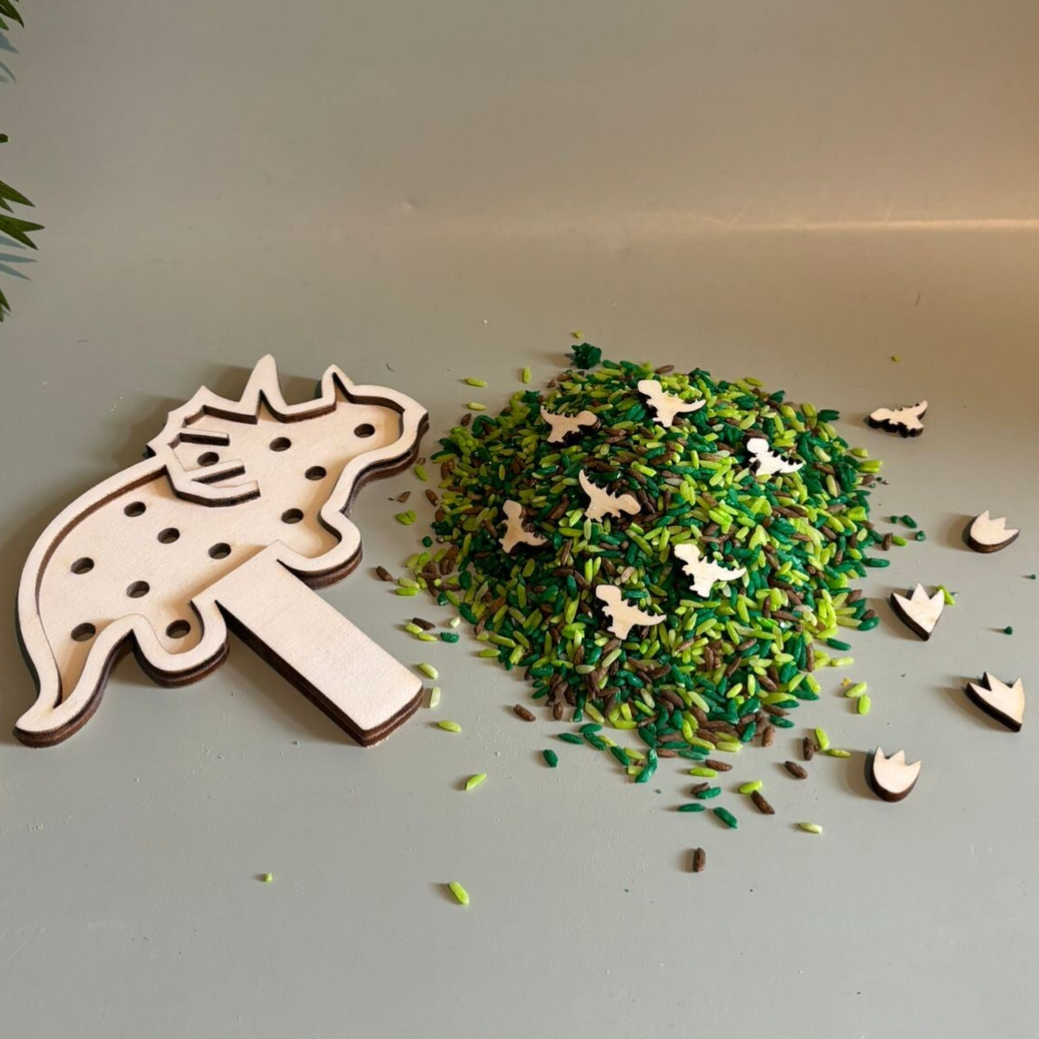 Houten zeef dinosaurus