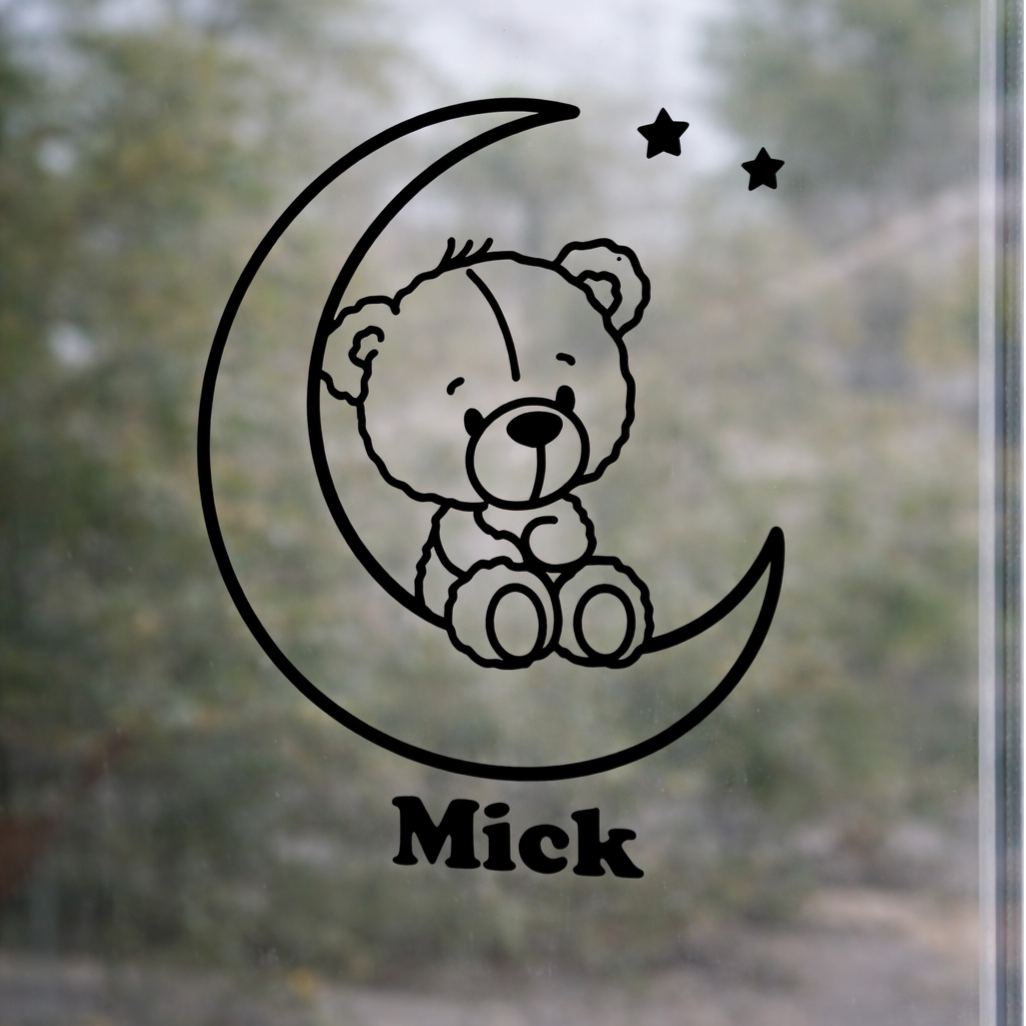 Raamsticker Beer op maantje