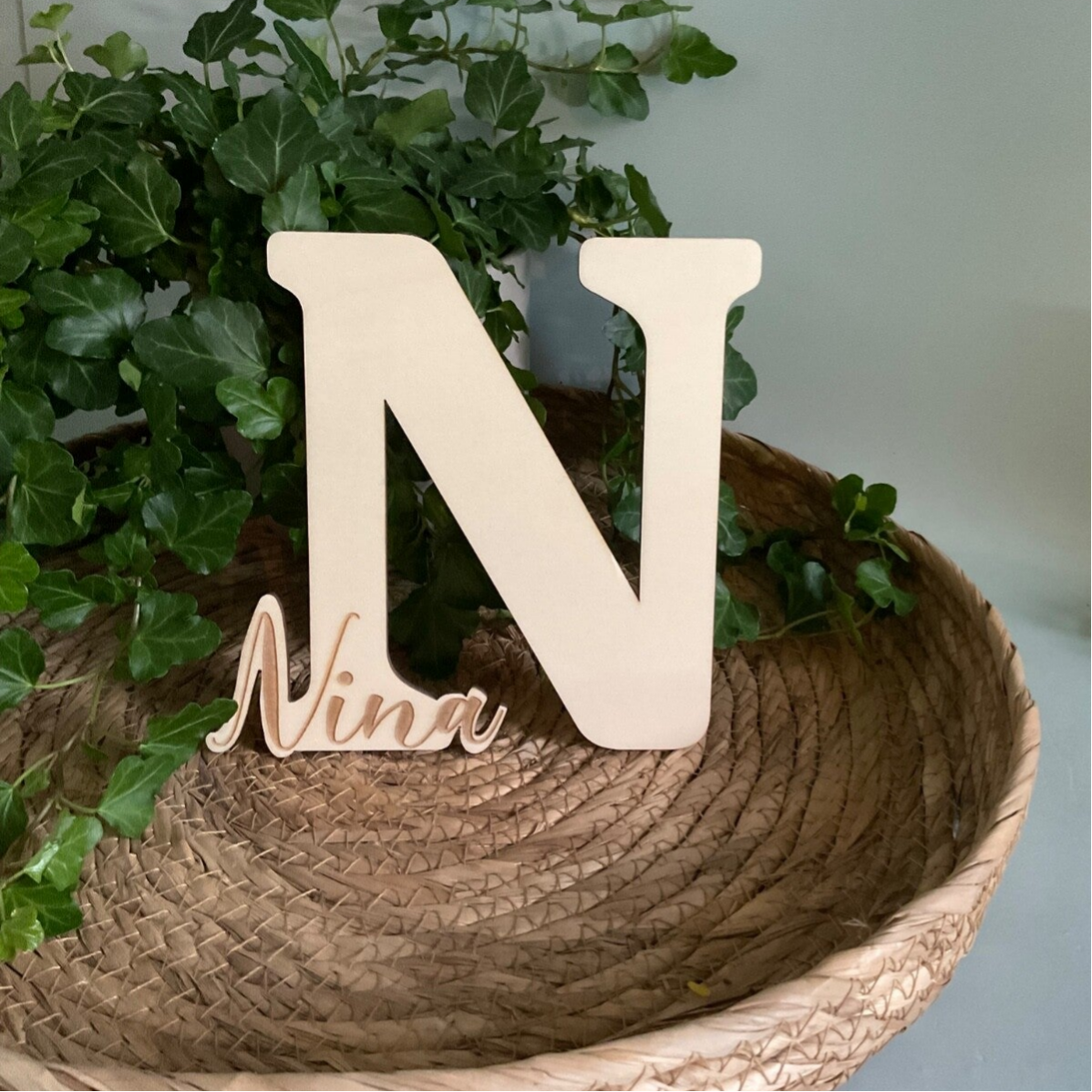 Houten letter met naam