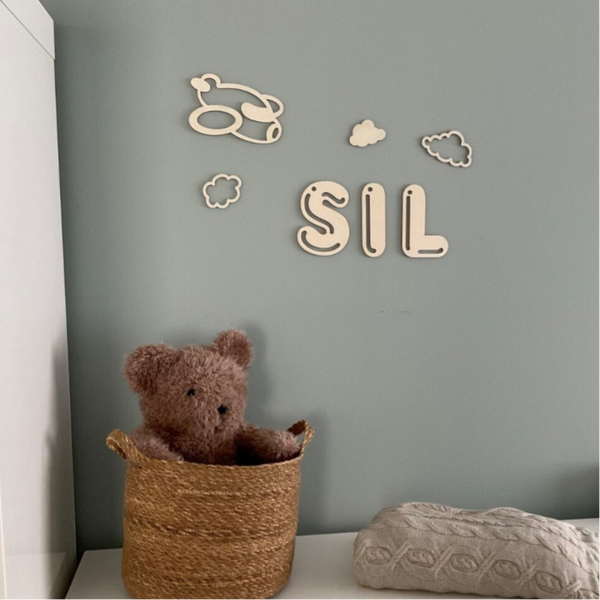 Houten figuren vliegtuig