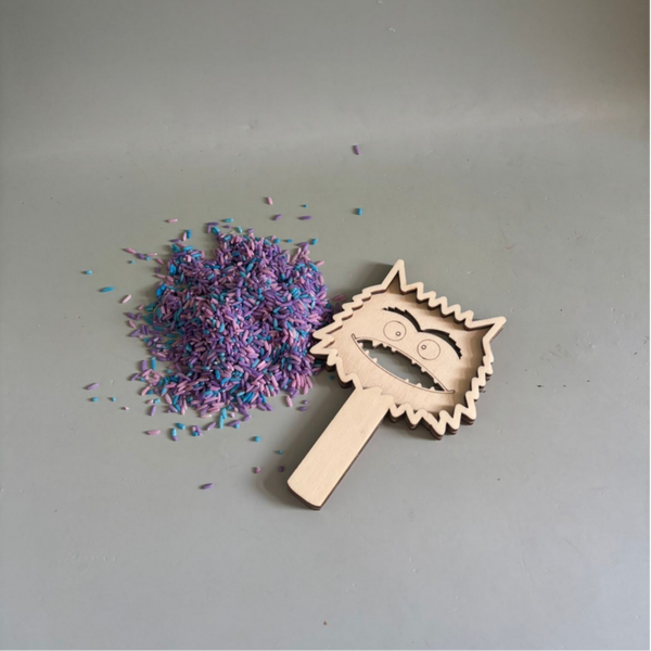 Houten zeef kleurenmonster