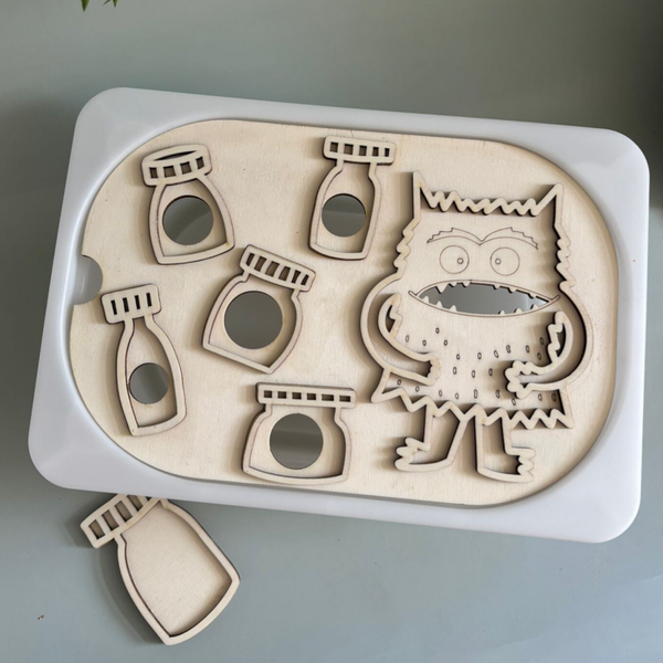 Inleg kleurenmonster met gaatjes