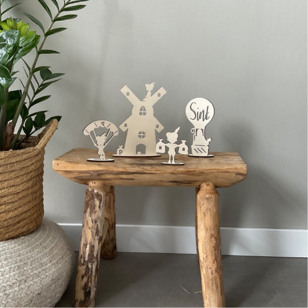 Compleet houten Sint dorp molen