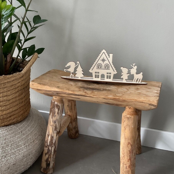 Kerststraatje met huisje