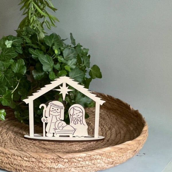 Houten kerststalletje