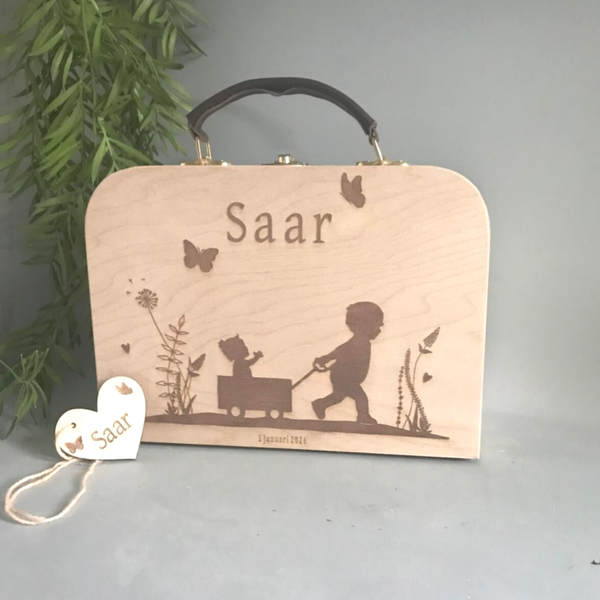 Houten koffertje met eigen foto of afbeelding