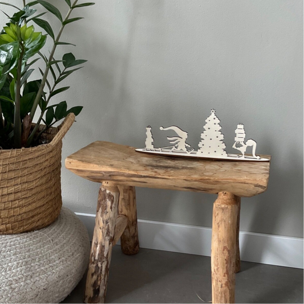 Kerststraatje elfje met slee