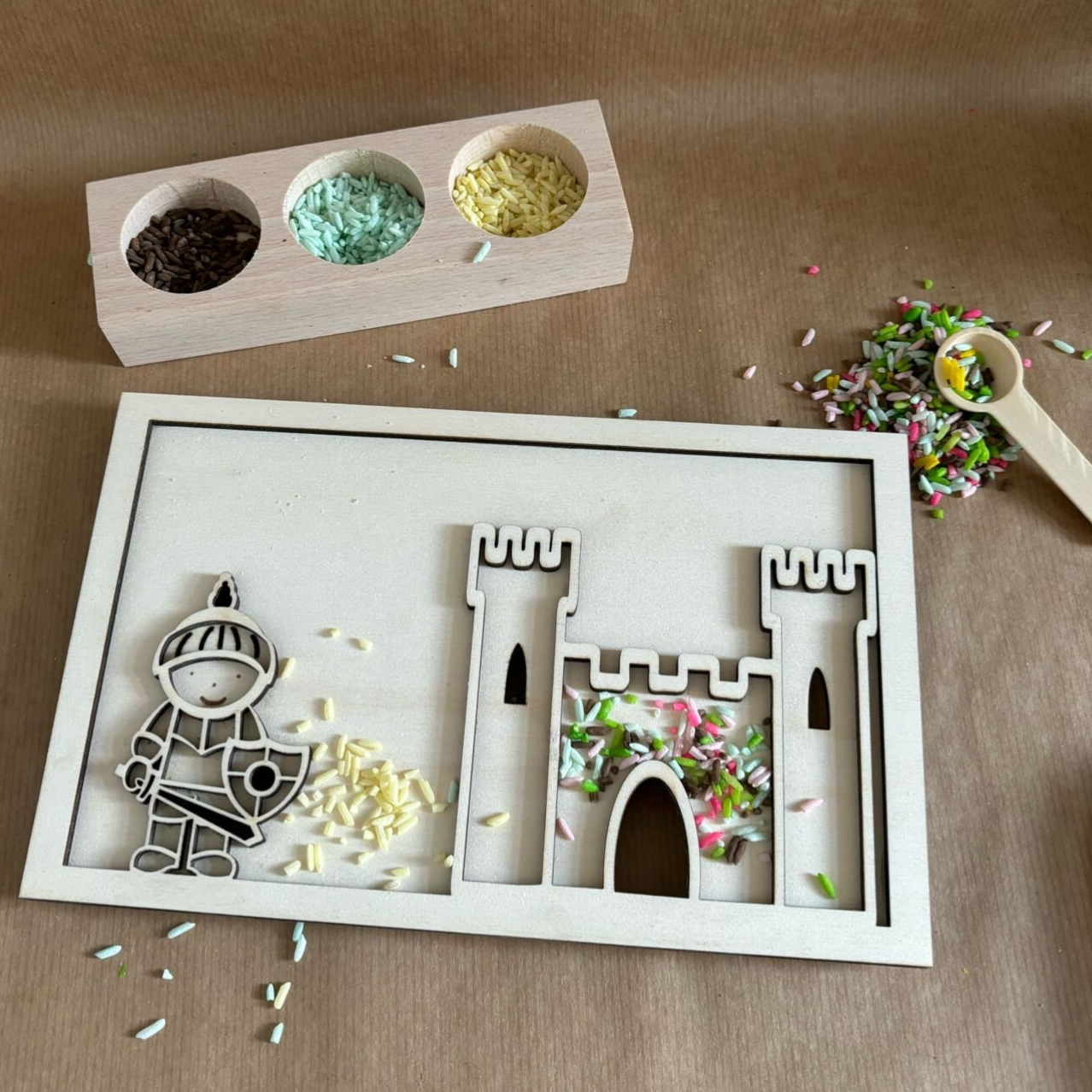 Kleurframe kasteel ridder