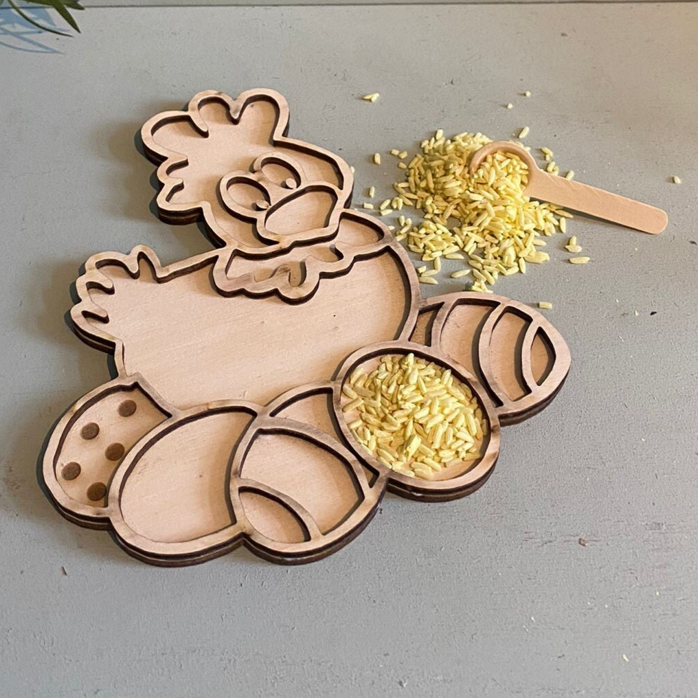 Speelframe kip met eieren