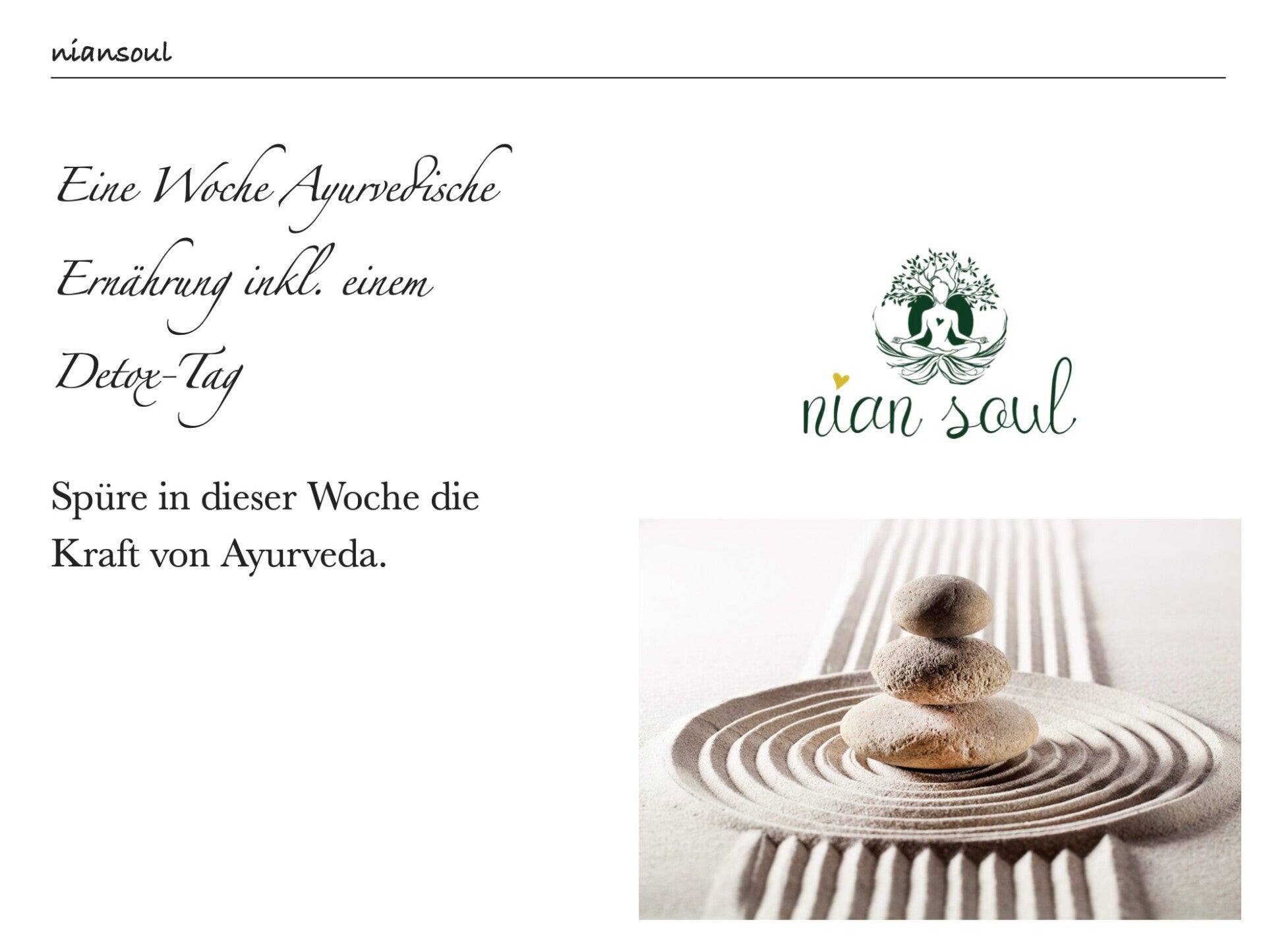 Eine Woche Ayurvedische Ernährung inkl. einem Detox-Tag
