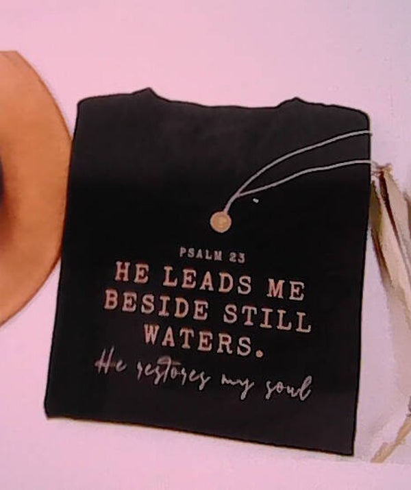 PSALMS 23 BLACK T-SHIRT