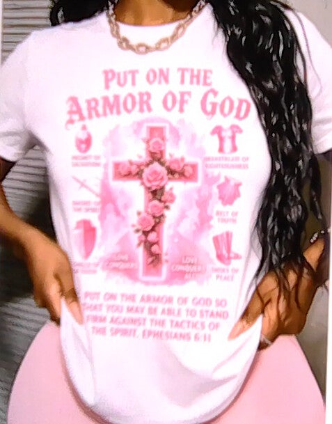 white short sleeve armor of god