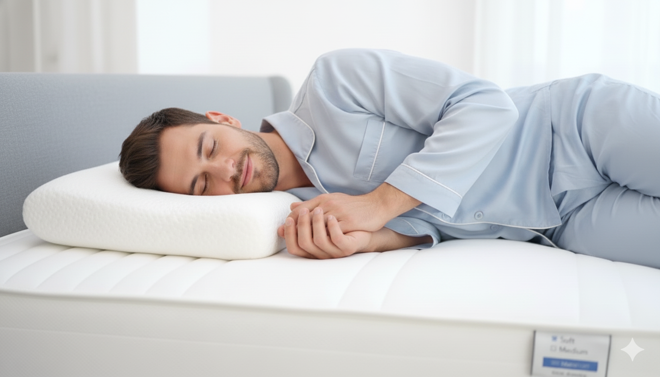 Een gemiddeld hoofdkussen voor zijslapers