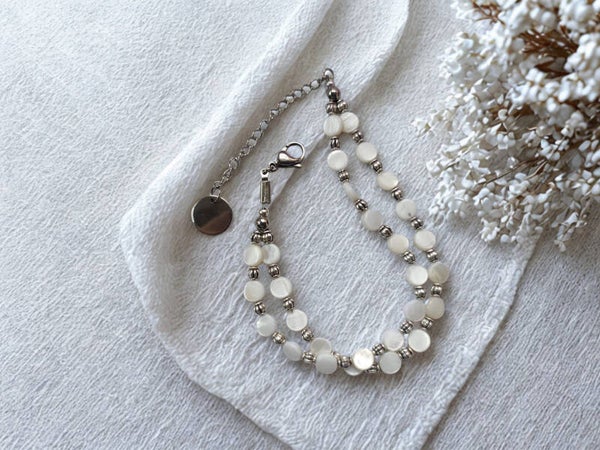 💎 Elegantes Damen Armband aus echten Muschel-Perlen 🤍