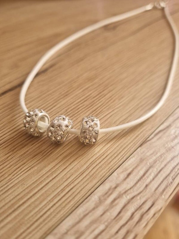 Kunstleder Armband in weiß