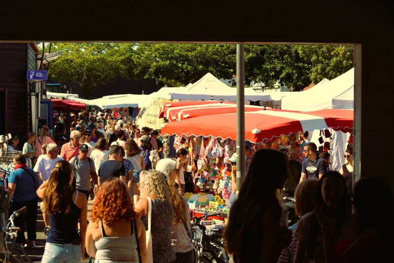c'est une photo du marché de Noirmoutier