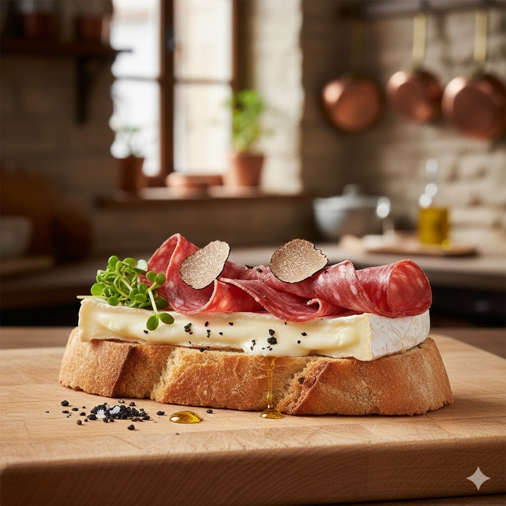 Brie et Truffe – med salami, tryffel & broccoligroddar odlade på fröer från HCT Seeds