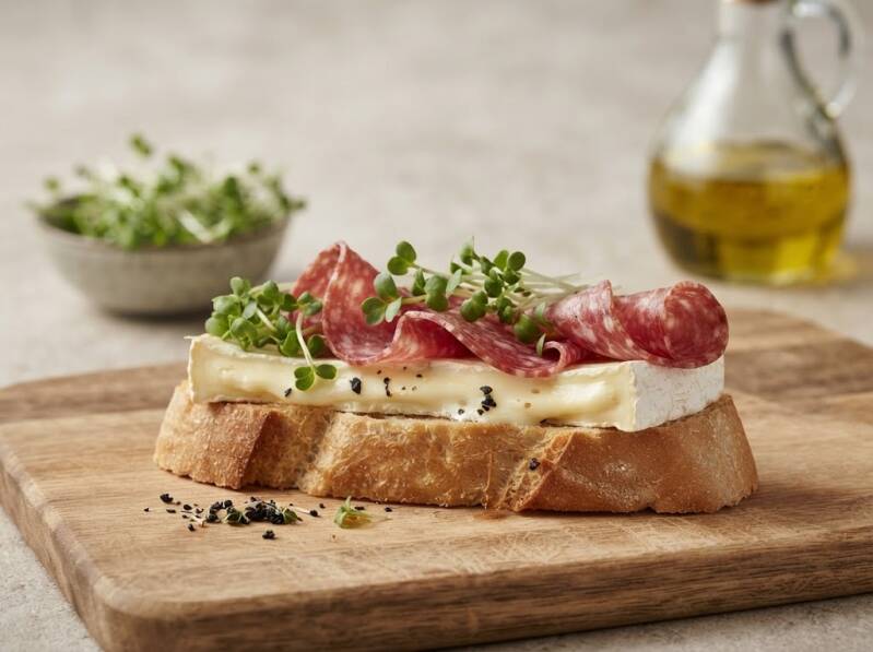 Brie et Truffe – med salami, tryffel & broccoligroddar Raab