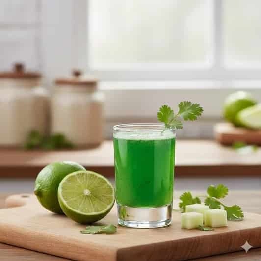 Fräsch smoothie gjord på vetegrässkott - fröerna från HCT Seeds