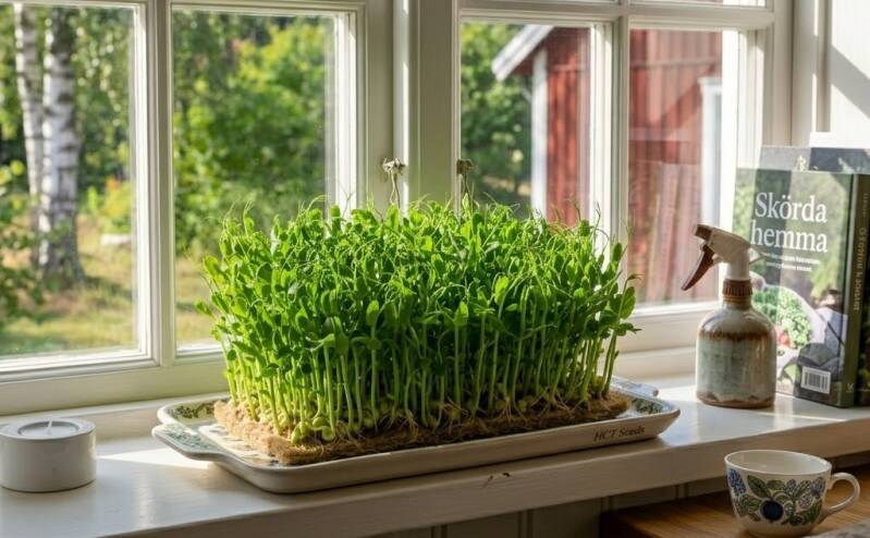 Odlingsmatta av hampa för mikrogrönt, microgreens och skottodling. Starta din fönsterodling med tillbehör från HCT Seeds.
