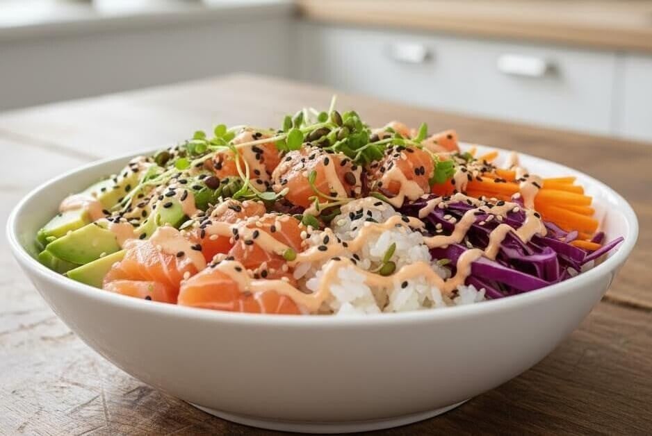 Från krassefrö till smörgåskrasse, i en härlig bowl med lax.