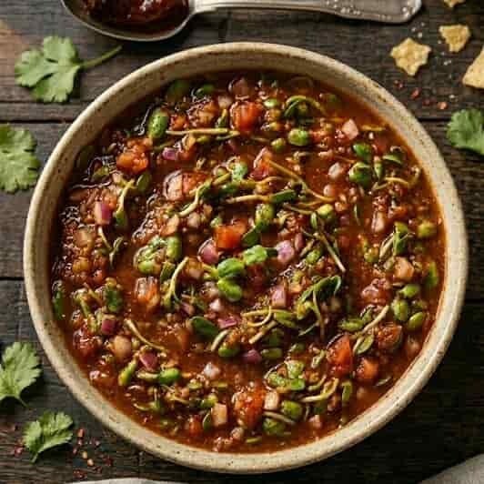 Fräsch salsa/dippsås gjord på groddar, och korianderskott, fröerna från HCT Seeds