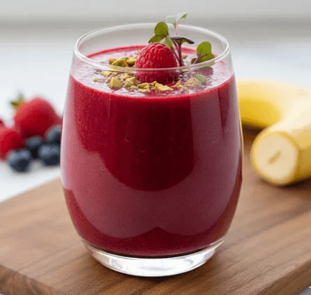 Ruby Red Power – Smoothie med rödbetsskott odlade på fröer från HCT Seeds
