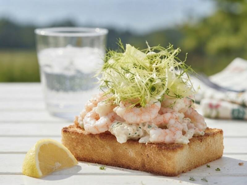 Sommarfräsch räktoast – med dillskott och fänkålsskott