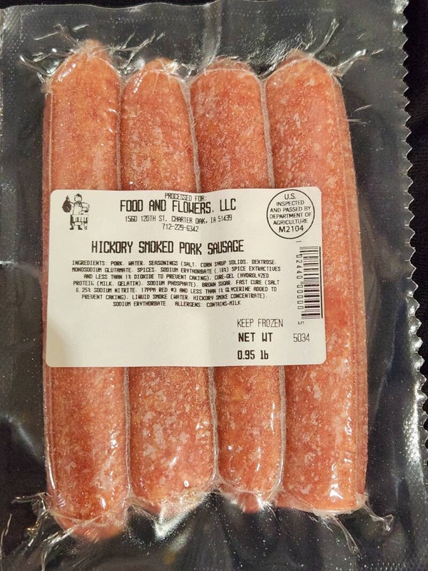 Hickory Smoked Pork Sausage.